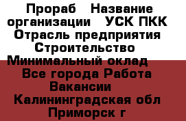 Прораб › Название организации ­ УСК ПКК › Отрасль предприятия ­ Строительство › Минимальный оклад ­ 1 - Все города Работа » Вакансии   . Калининградская обл.,Приморск г.